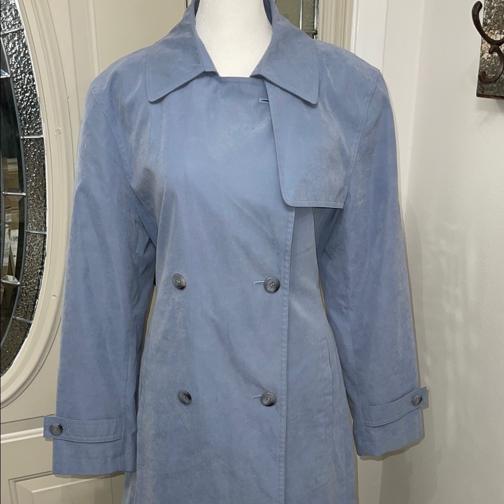 Worthington Women's Powder Blue Medium Trench Coat - Picture 2 of 14
